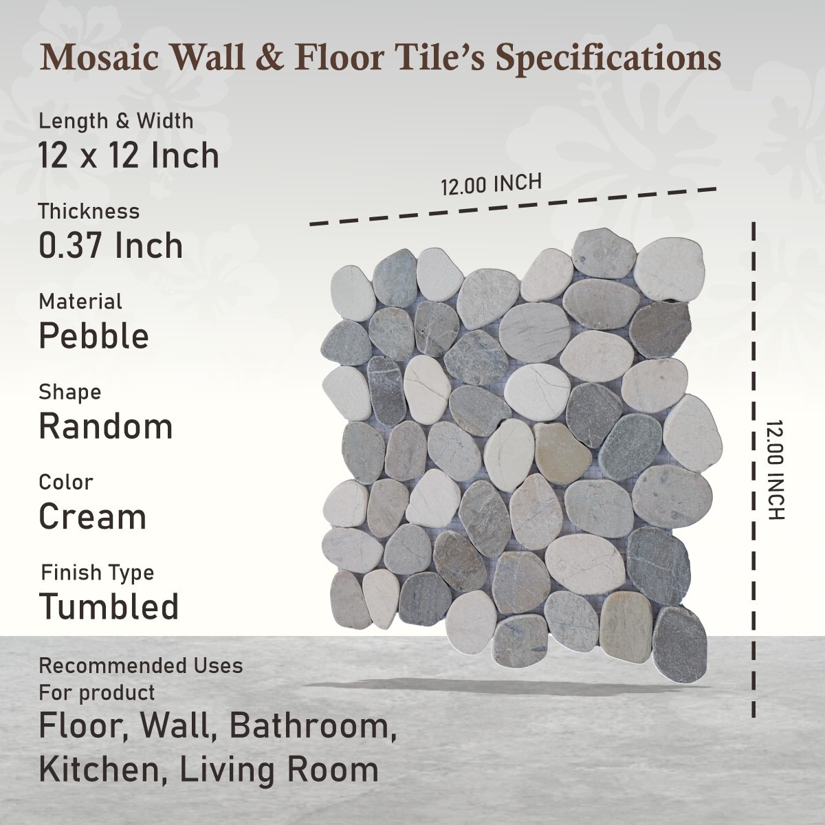 Cloud Sliced Pebble Mosaic Wall & Floor Tile ($10.48/SqFt)