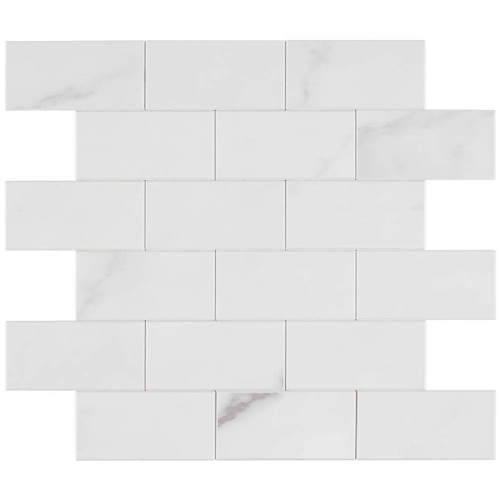 Luxe Core Subway Calacatta 11.81 In. X 11.81 In. SPC Peel and Stick Tile (0.96 S