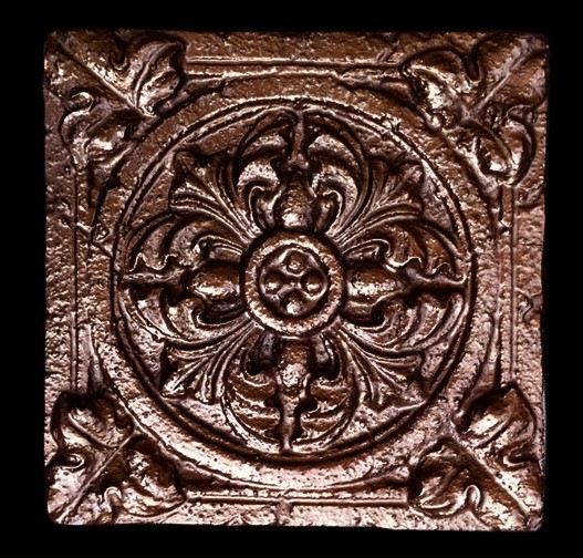 Ancient Greek Rosette Kitchen Backsplash Decorative Relief Tile DARK BRONZE