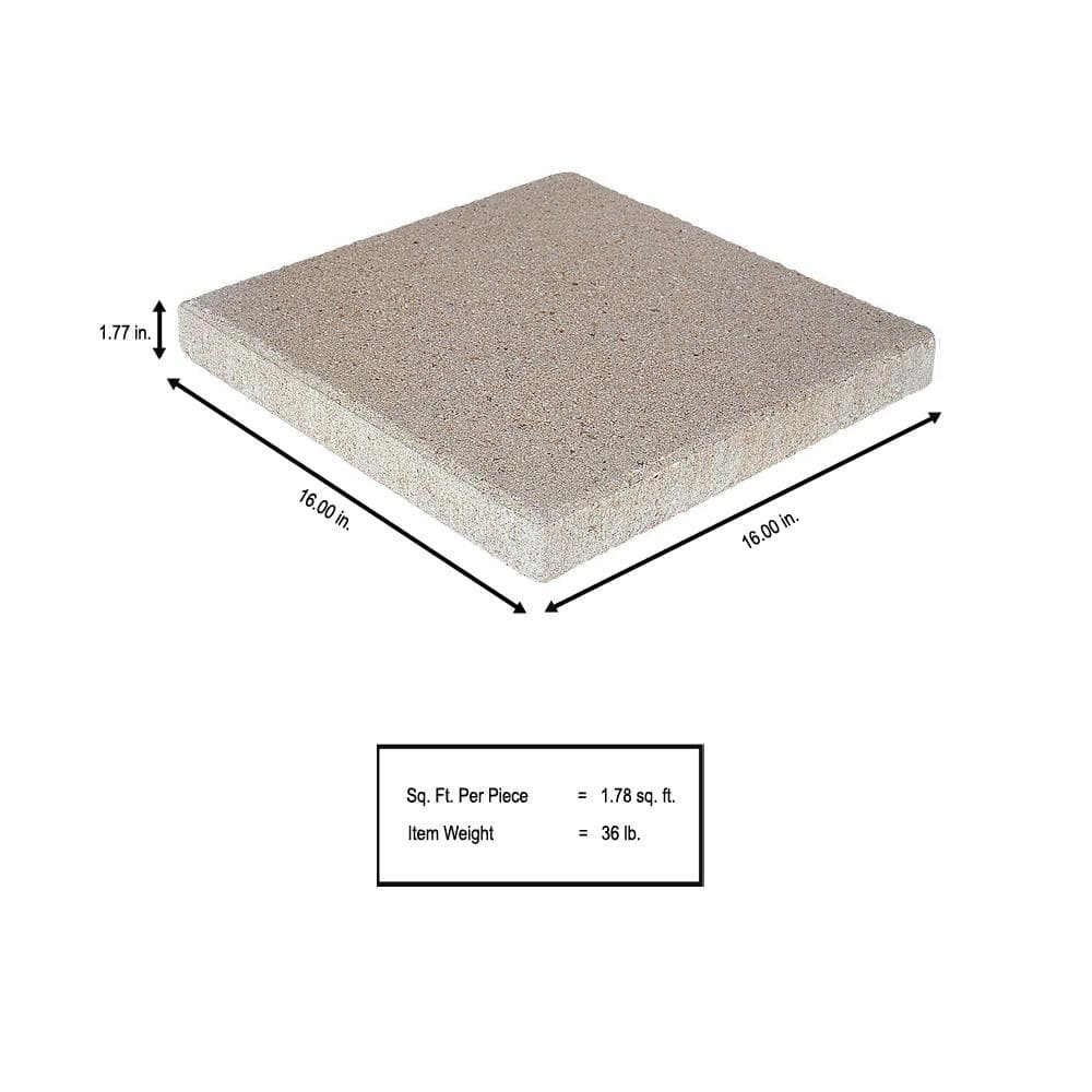 16 in. x 16 in. x 1.77 in. Pewter Square Concrete Step Stone NEW