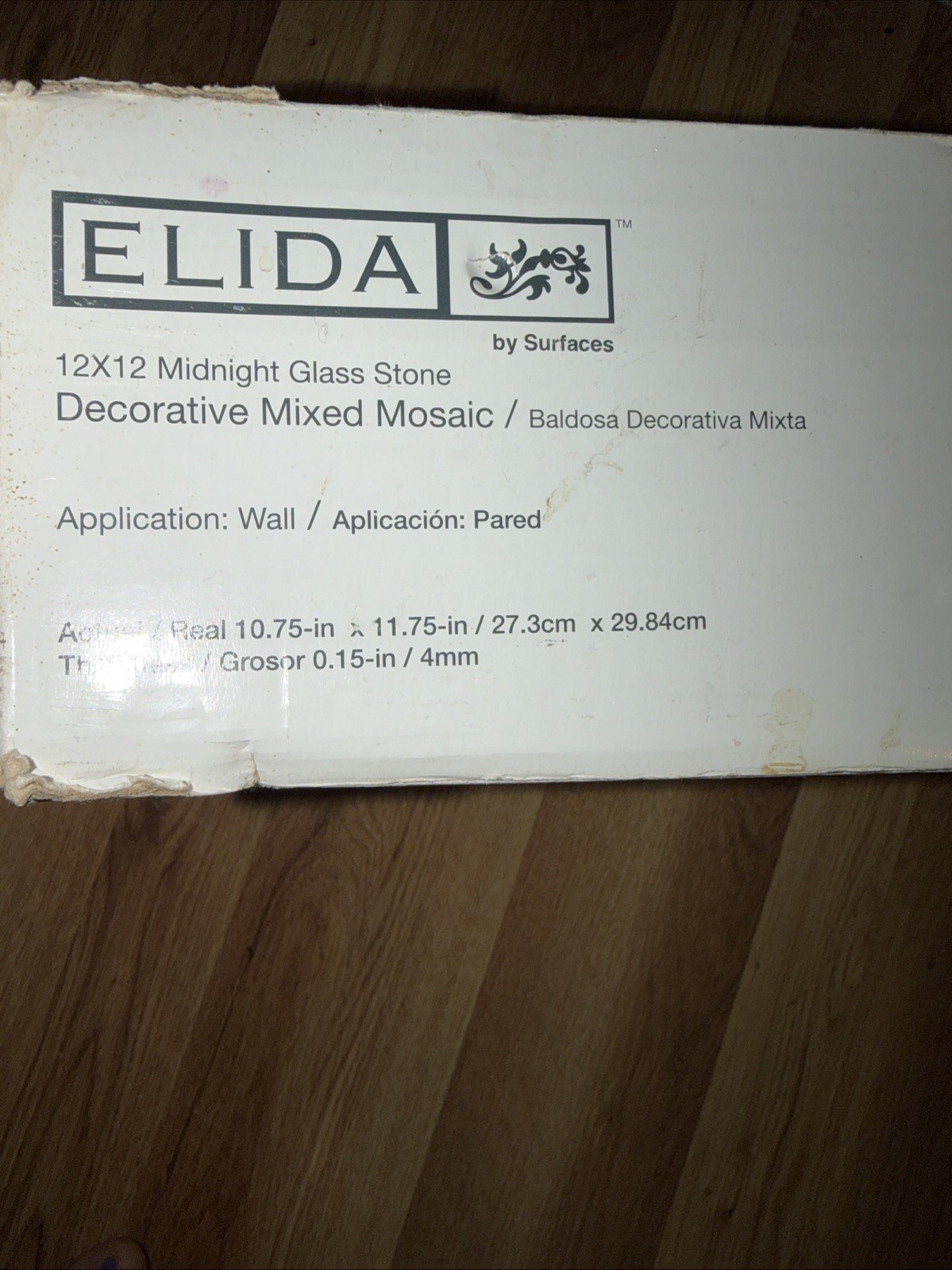 Elida 12×12 Midnight Glass Stone Decorative Mixed Mosaic