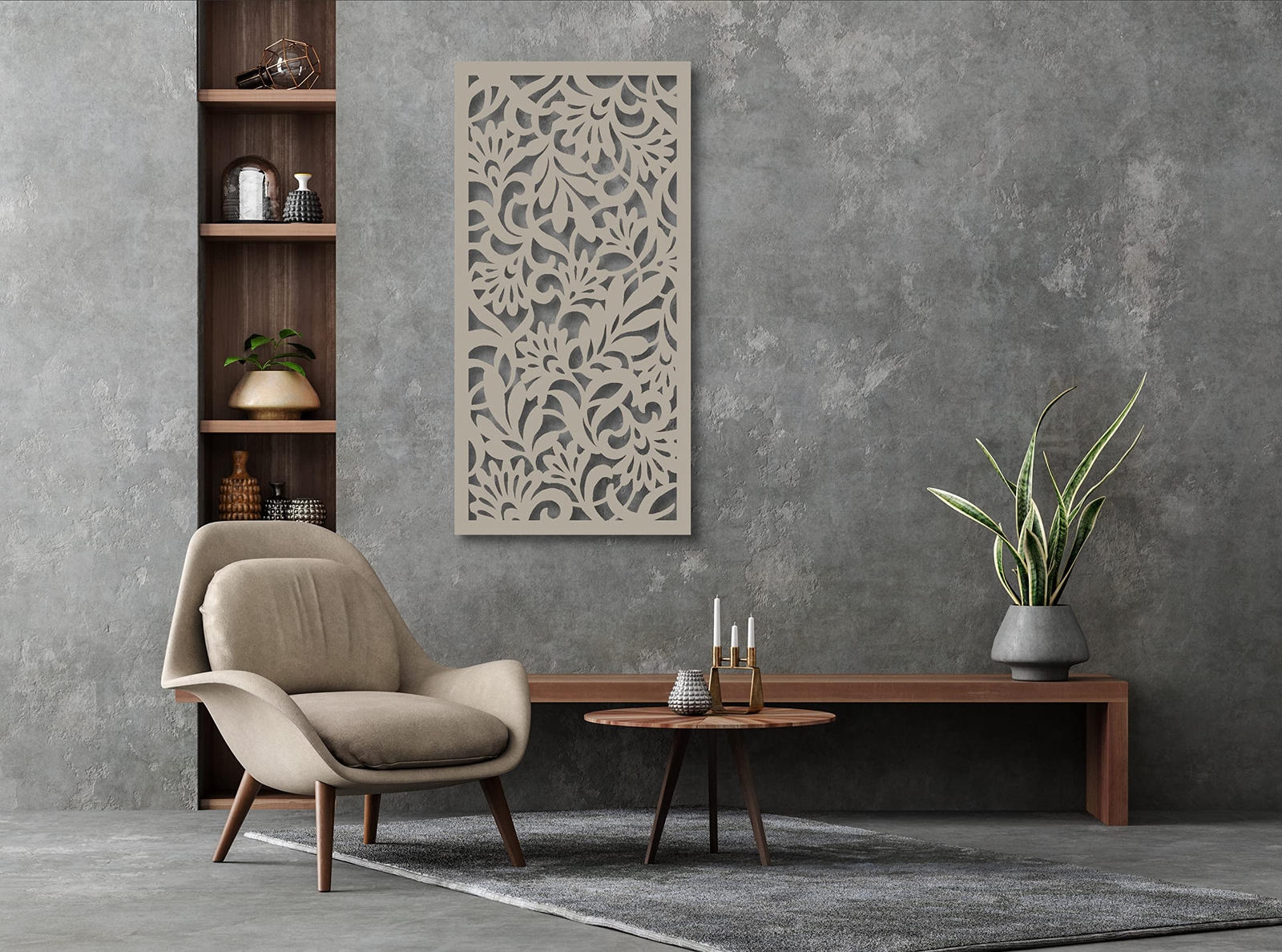 avines Decorative Wall Art Panel 48″ L X 24″ W X 3/8″ H White Color Pvc Board P