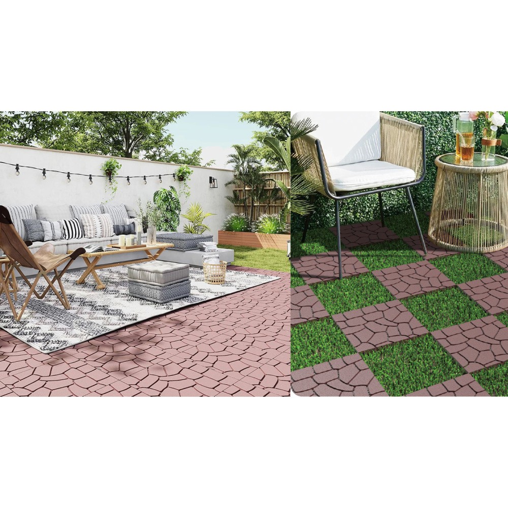 New Stone texture12″Patio Deck Tiles Module Interlocking DeckingTiles Floor Tile