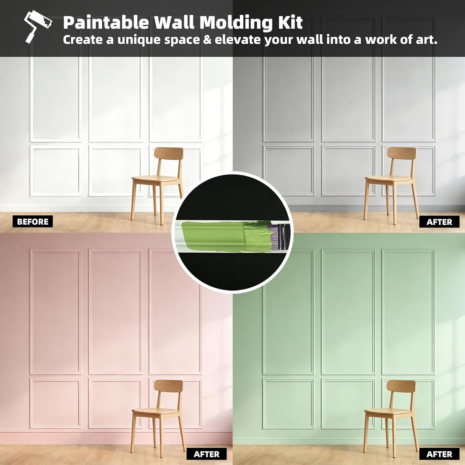 30-Piece Pre-Cut Wall Molding Set for Stylish Home Decor and Wainscoting