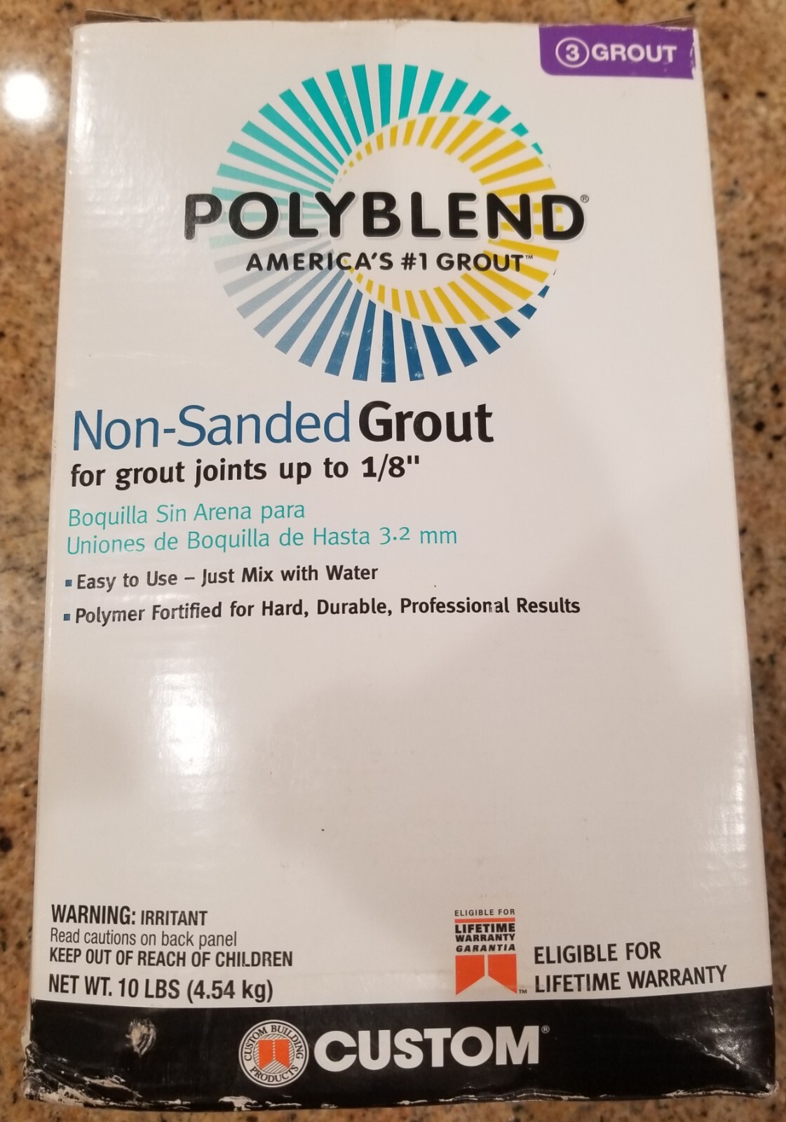 Polyblend Custom Building Products Non-Sanded Grout 10 lbs Bright White #381