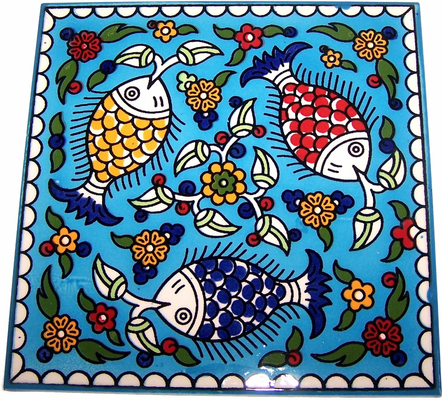 Modular Hand Painted Tile from Jerusalem Model III – 6 Inches – Asfour Outlet TM