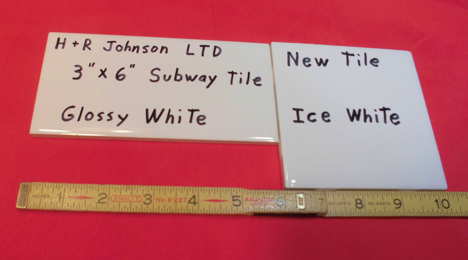 1 pc. Vintage *White* Subway Glossy Ceramic Tile 3″ X 6″ X 3/16″ H R Johnson Co.