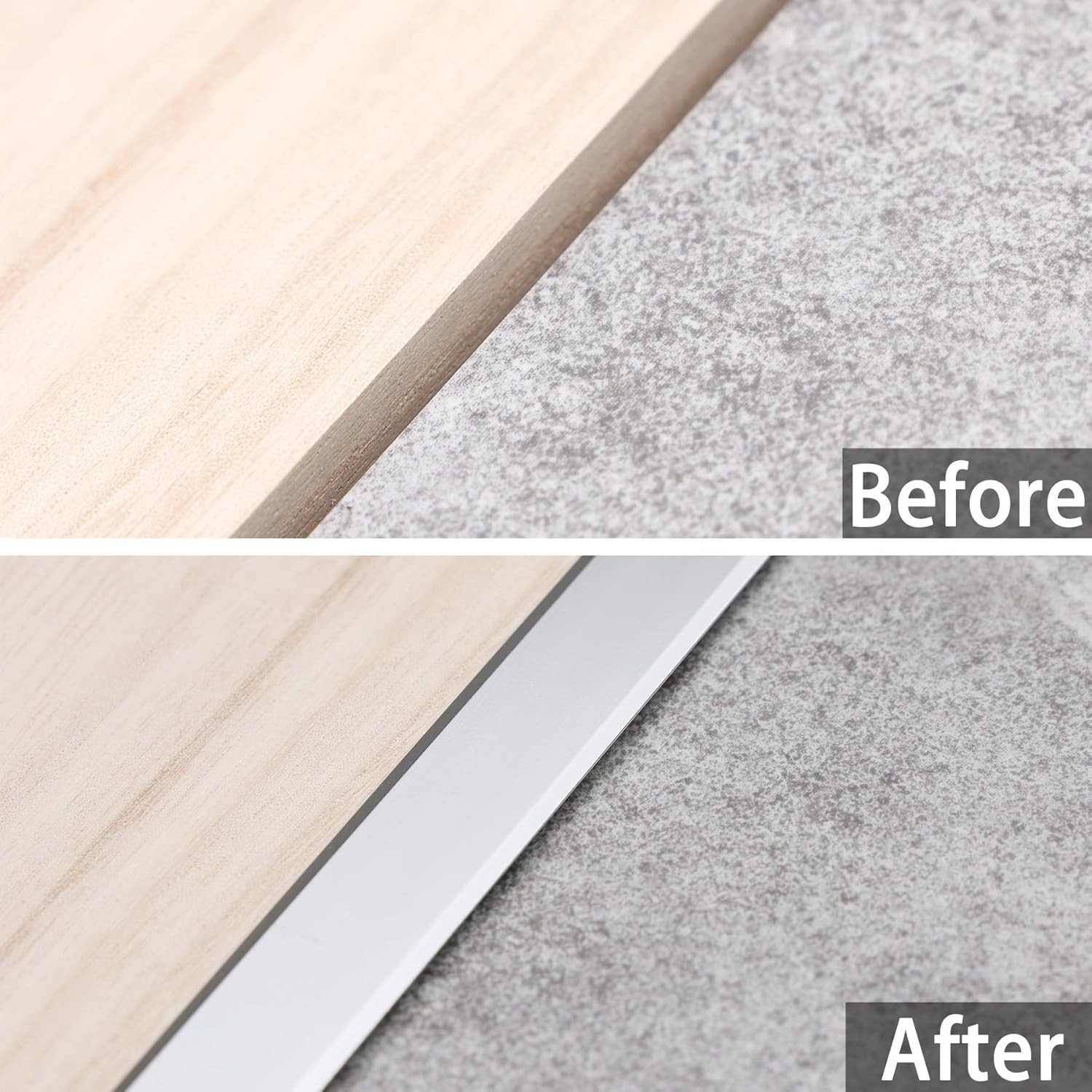 Durable Aluminum T Molding Set – 3 Pcs 2.9ft x 0.8in Flooring Transition Strips