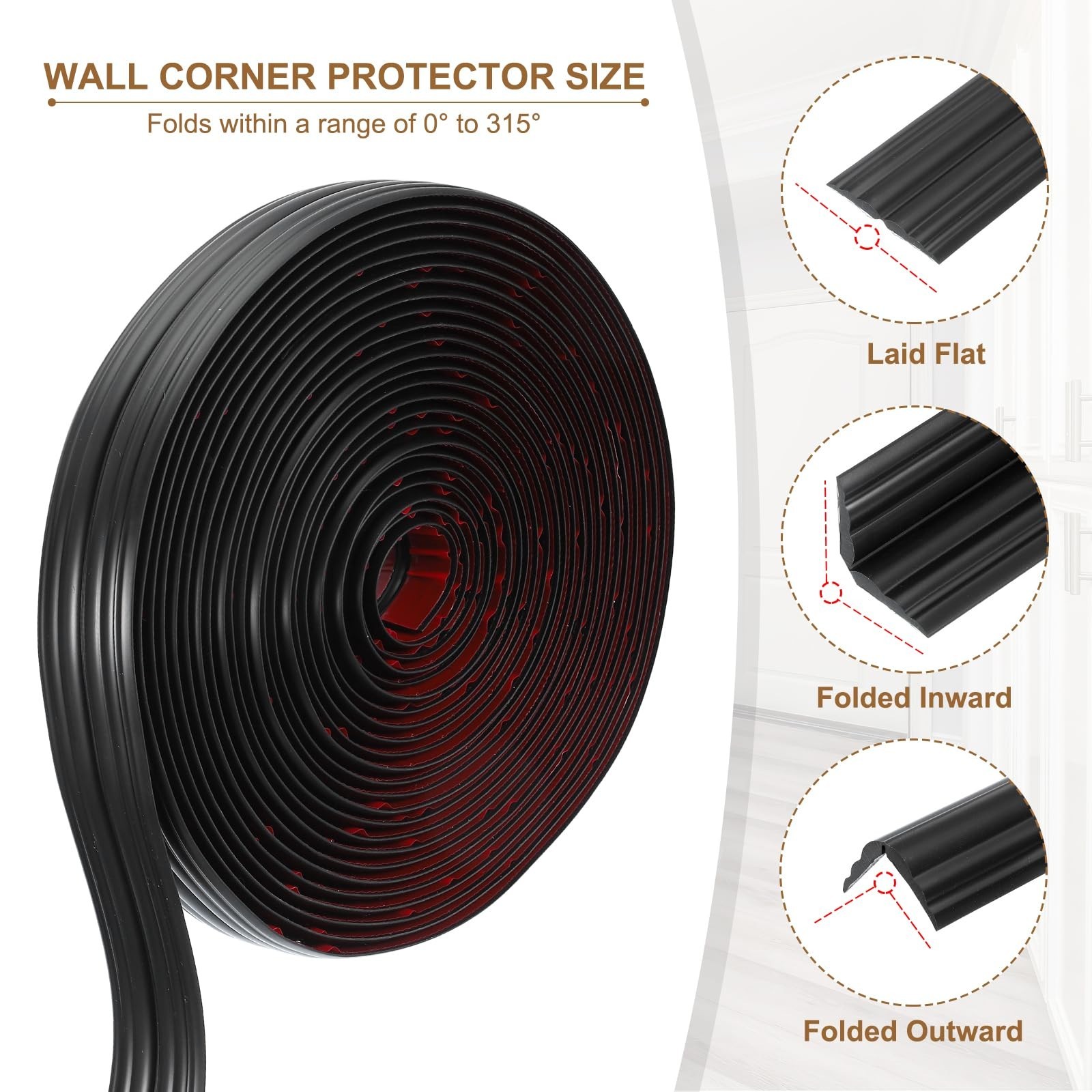 PATIKIL Wall Corner Protector 1.6 In X 33 Ft, Self Adhesive Wall Corner Guard