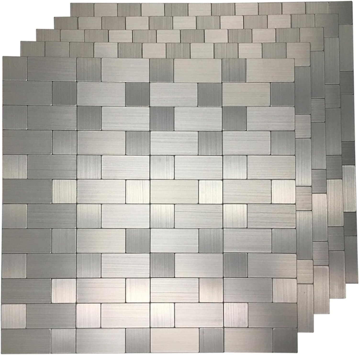 10-Pack Self-Adhesive Metal Backsplash Peel and Stick Tile for Kitchen, 12″ x…