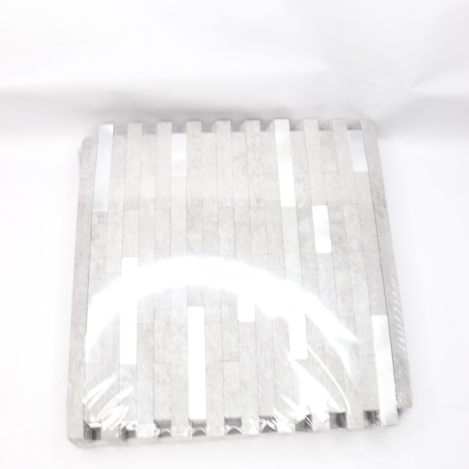 (12-Pk) Tic Tac Tiles Metallic Peel and Stick Tiles Silver Gray 11.5″ x 11.75″