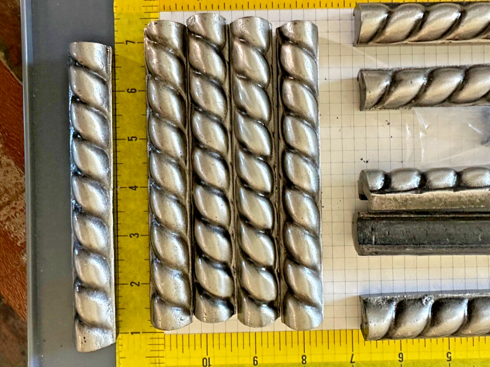 1×6 antique Silver tone metal Border Tiles – 12 tile lot- never used