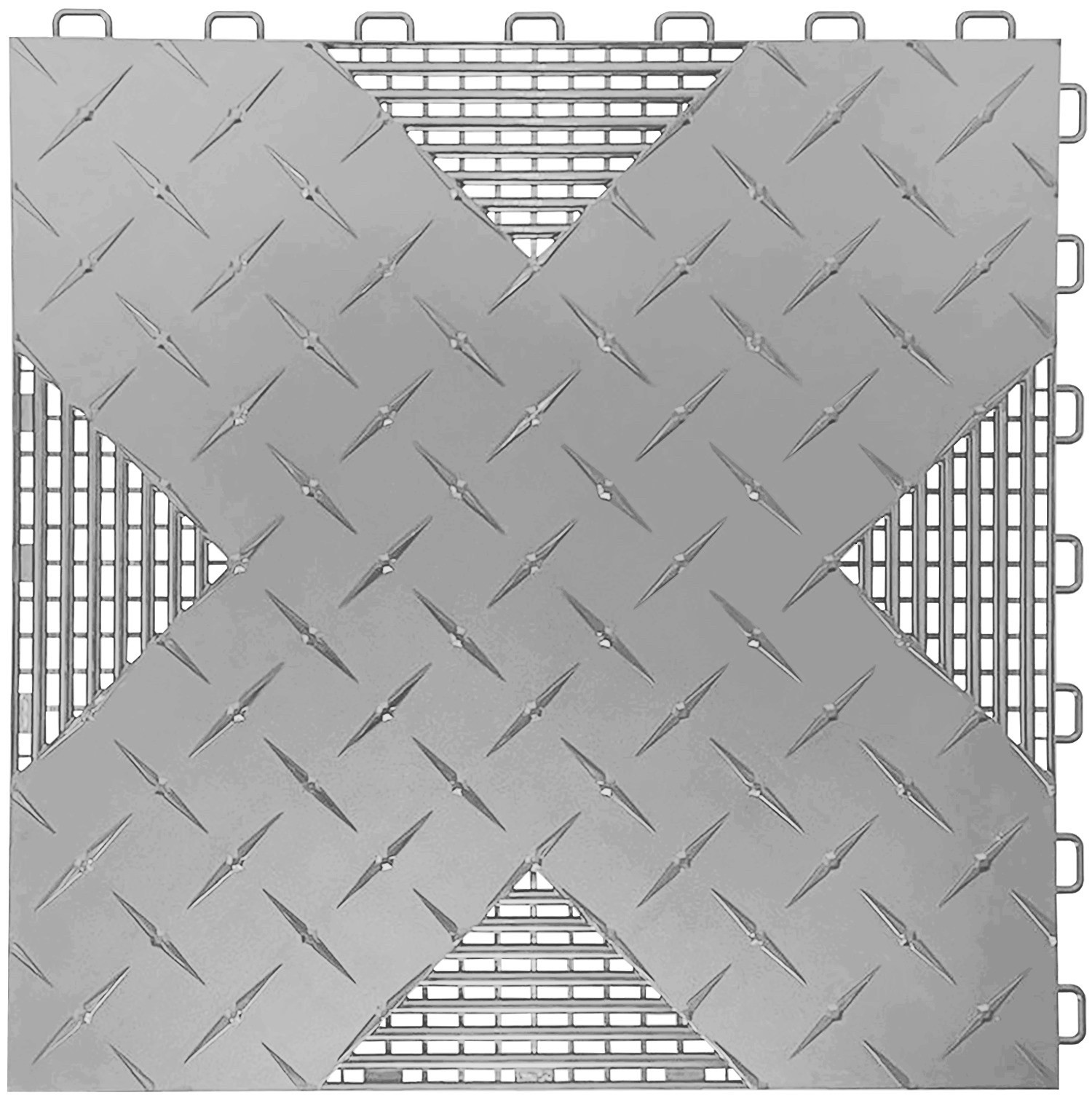Dark Gray (Graphite) HYBRID-X garage tiles 50 square feet 17” X 17” MADE IN USA
