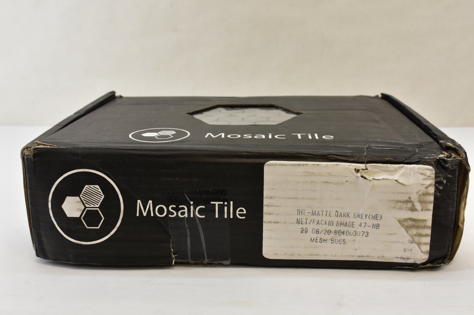 Pack of 10 Mosaic Tile Matte Dark Grey Frost Moka Glass Daltile Hexagon Tile 12″