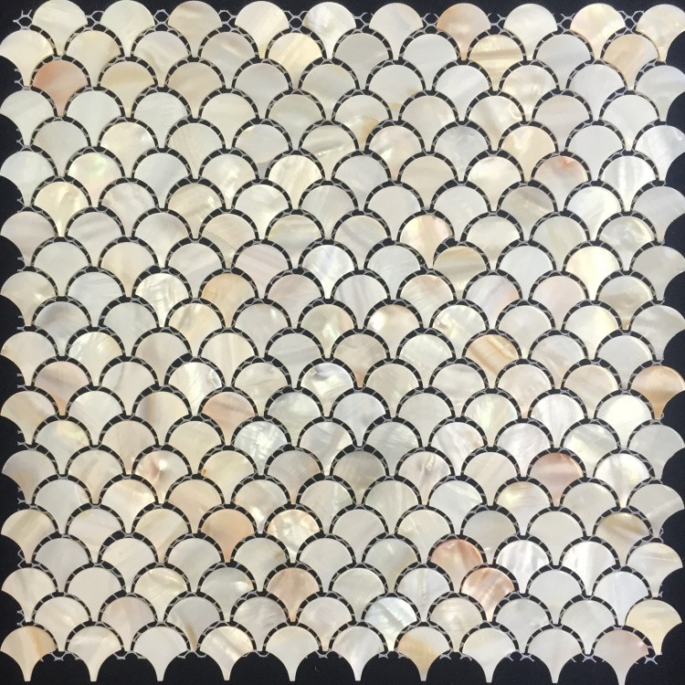 11PCS Natural Fish Scale Shell Mosaic Kitchen Backspalsh Shower Fan Wall Tile