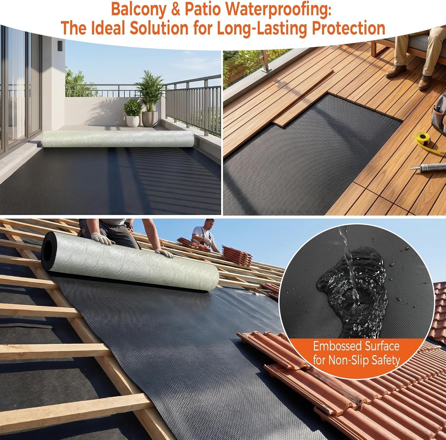 50Mil EPDM Waterproofing Membrane for Roof Underlayment 16.5Ft X 40In – Self-Adh