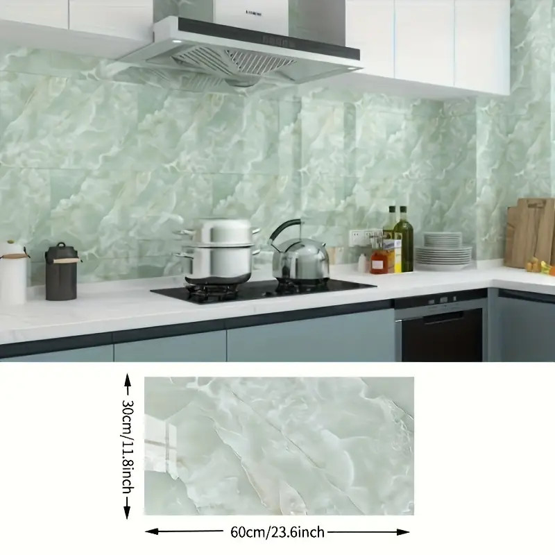 10 Sheet Wall Panels Peel and Stick Marble, 23.6″x11.8″ Bcksplsh Waterproof Tile