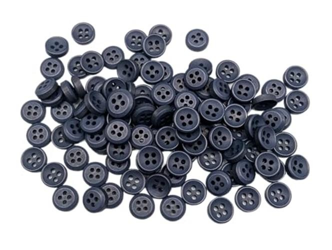 Botiboton – 50 Shirt Replacement Buttons – 10 mm (0.39″) 8 mm Navy Blue