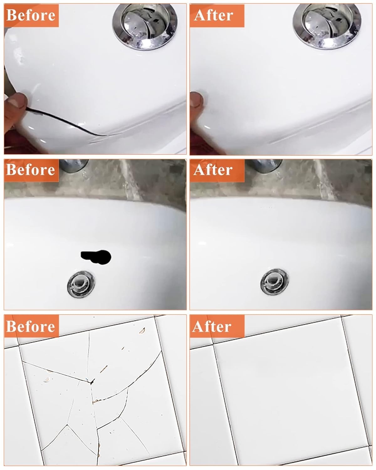 Bath Repair Kit White, Enamel, Porcelain, Acrylic, Fiberglass, Ceramic Sink, …
