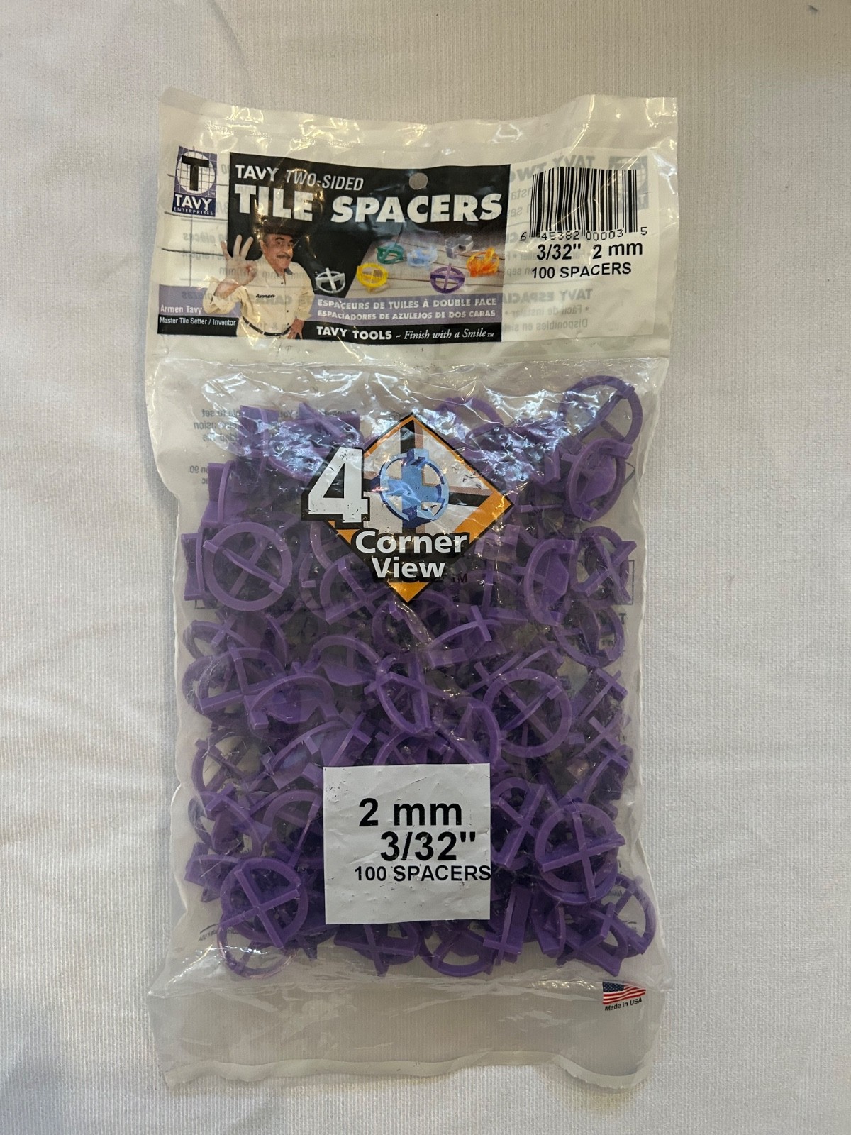Tavy 3/32″ 2mm Purple 4 corner Tile Spacers 100 units