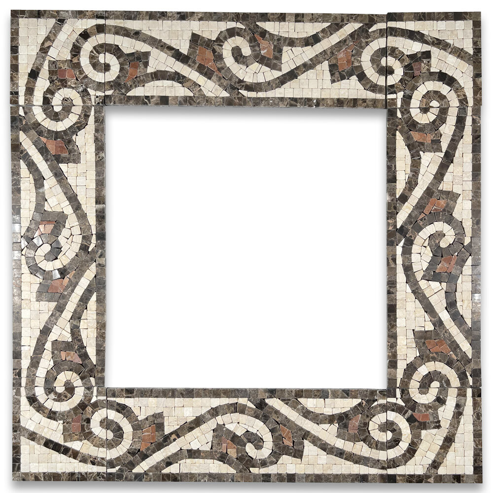 B0039PT Marble Mosaic Border Listello Accent Tile Waltz Beige 4×12 Polished