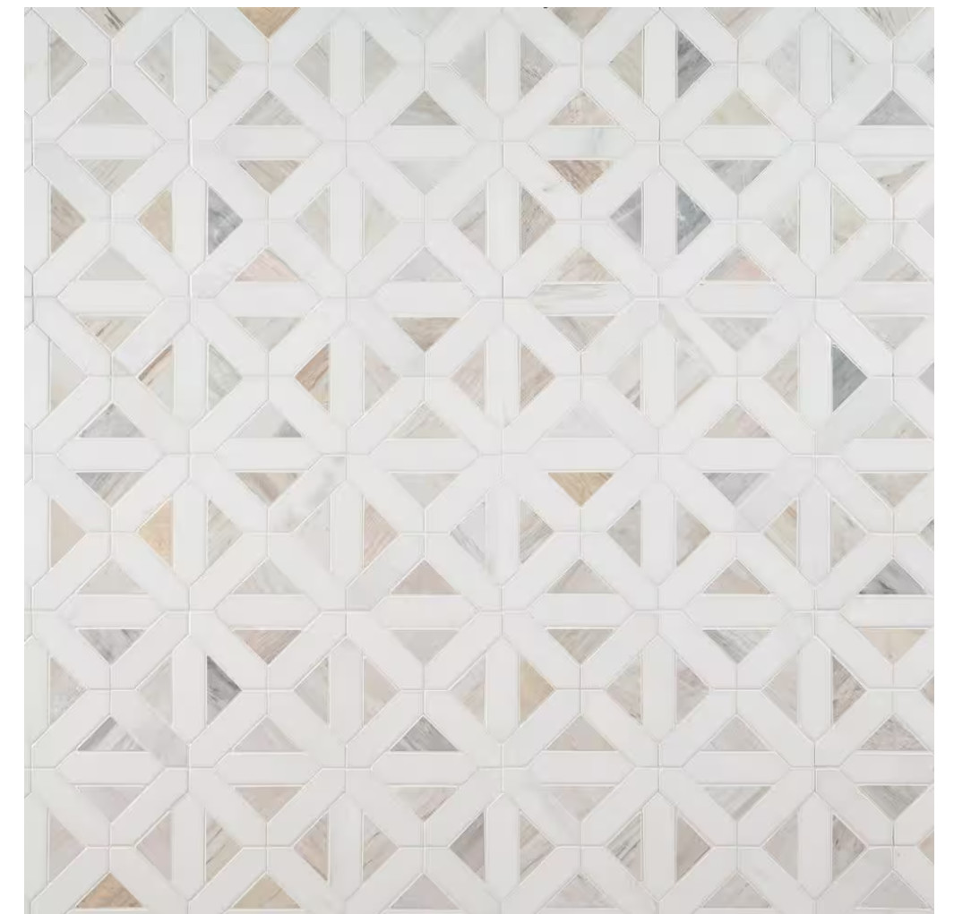 MSI Angora Geometric Pattern 12″ x 12″ Polished MarbleMosaic Tile(10 sq ft/Case)