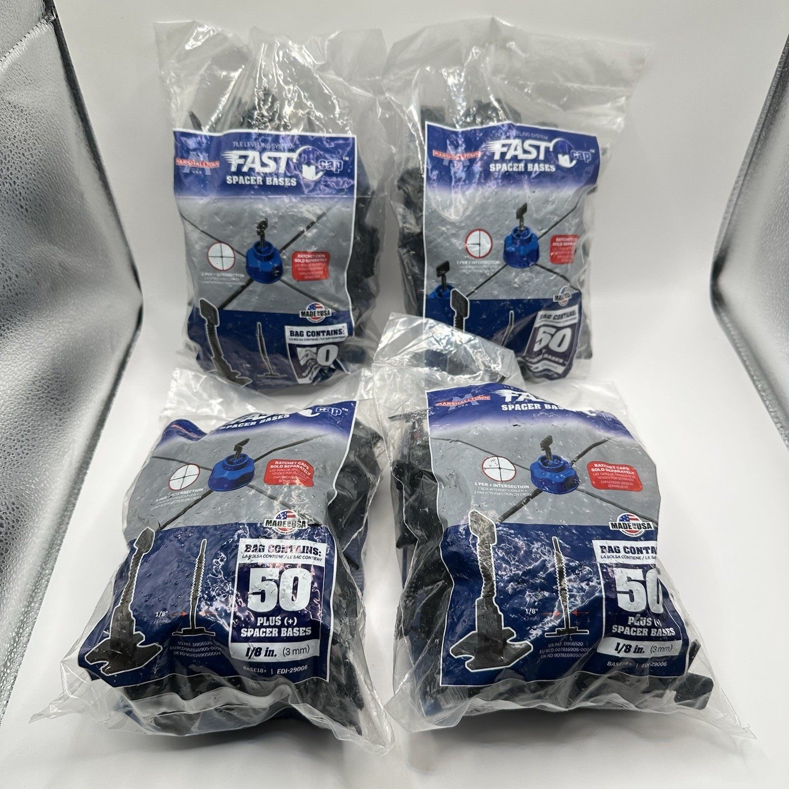 FAST by Marshalltown USA Tile Spacer Bases 1/8″ (3 mm) Black 4 Bags 195 ct
