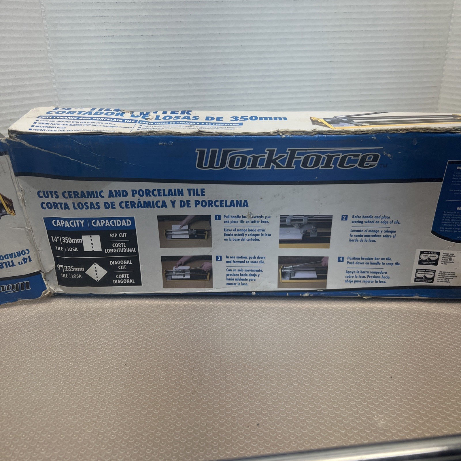Workforce 14″ Tile Cutter THD14 Ceramic Porcelain Tile Tool Used Box Is Damaged