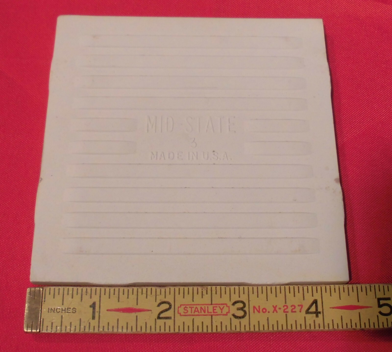 1 pc. *Pine Green* Bullnose Ceramic Tile 4-3/8″ by Mid-State Co. Glossy NEW