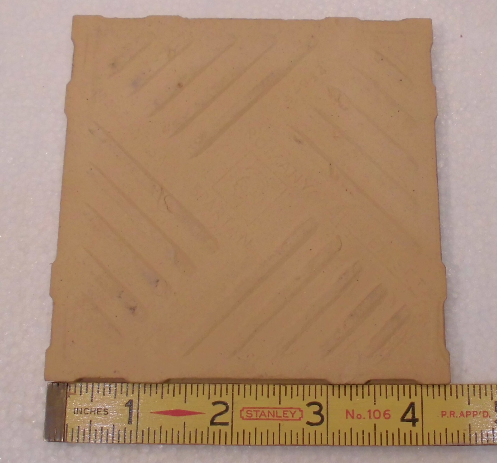 1 pc. Sandalwood – Medium Brown: 4-1/4″ Ceramic Tile by Romany Co. NOS