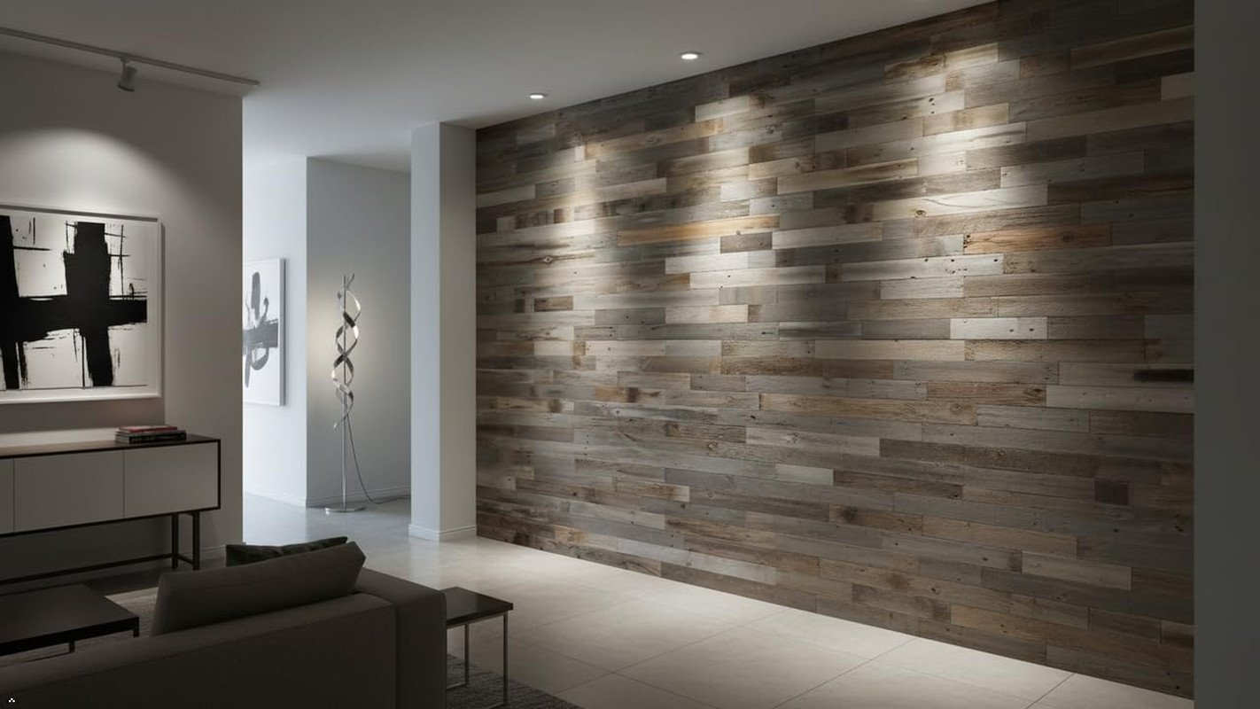 | Barnwood Planks for Accent Wall, Easy Nail-Up Real Wood Wall Planks for Rustic