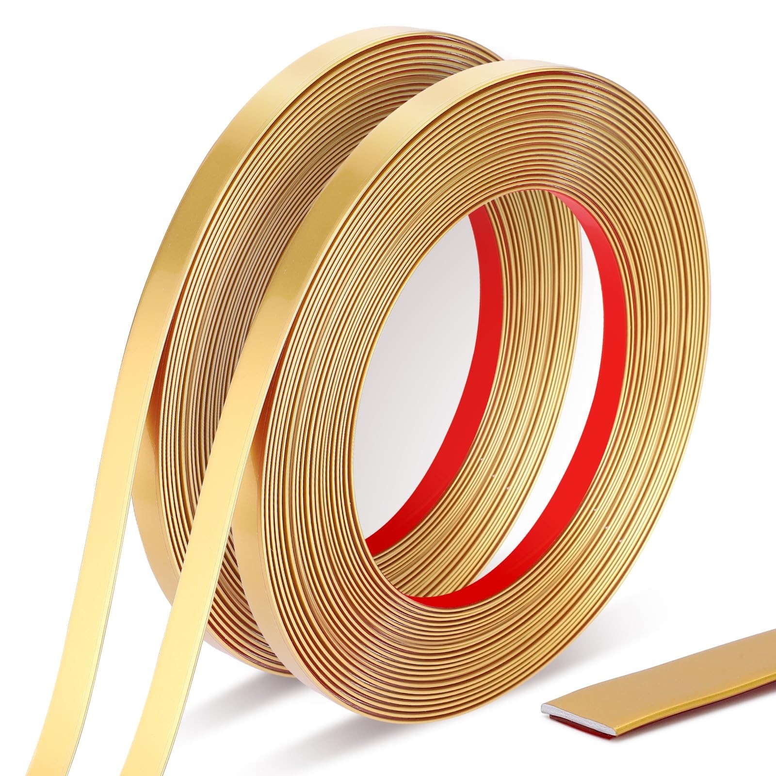 Gold Trim Peel and Stick 0.4” W × 394”L Total Gold Tape, 2 Rolls Self-Adh