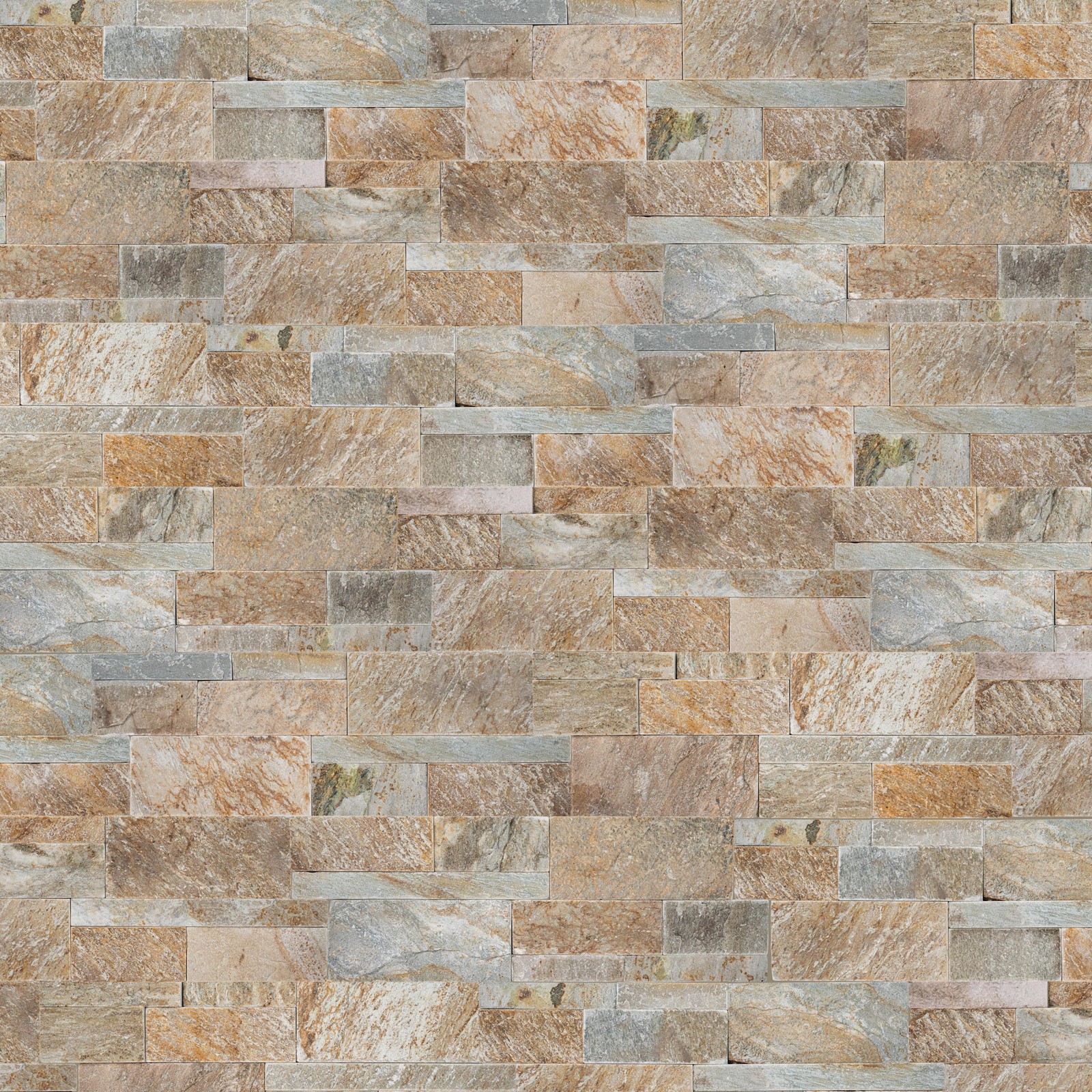 Ackland AKPLPQ9X24F-PL 9″ x 24″ Quartzite Hardscape Wall Tile – – Amber Cream