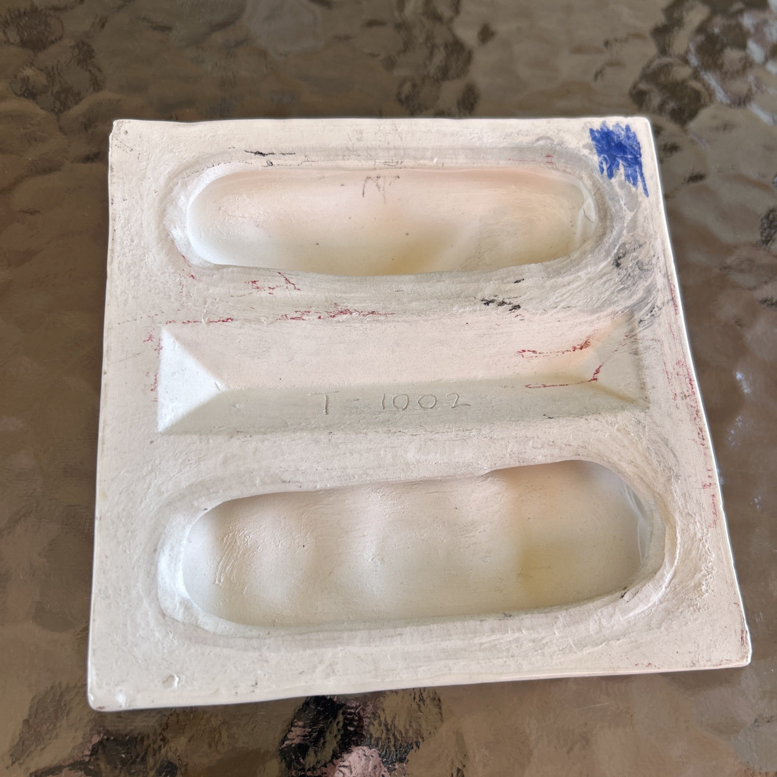 Vintage 1970s Lot of 3 Ceramic Wall Tiles Mushrooms 3 D Handmade 5″ Ivory/Brown