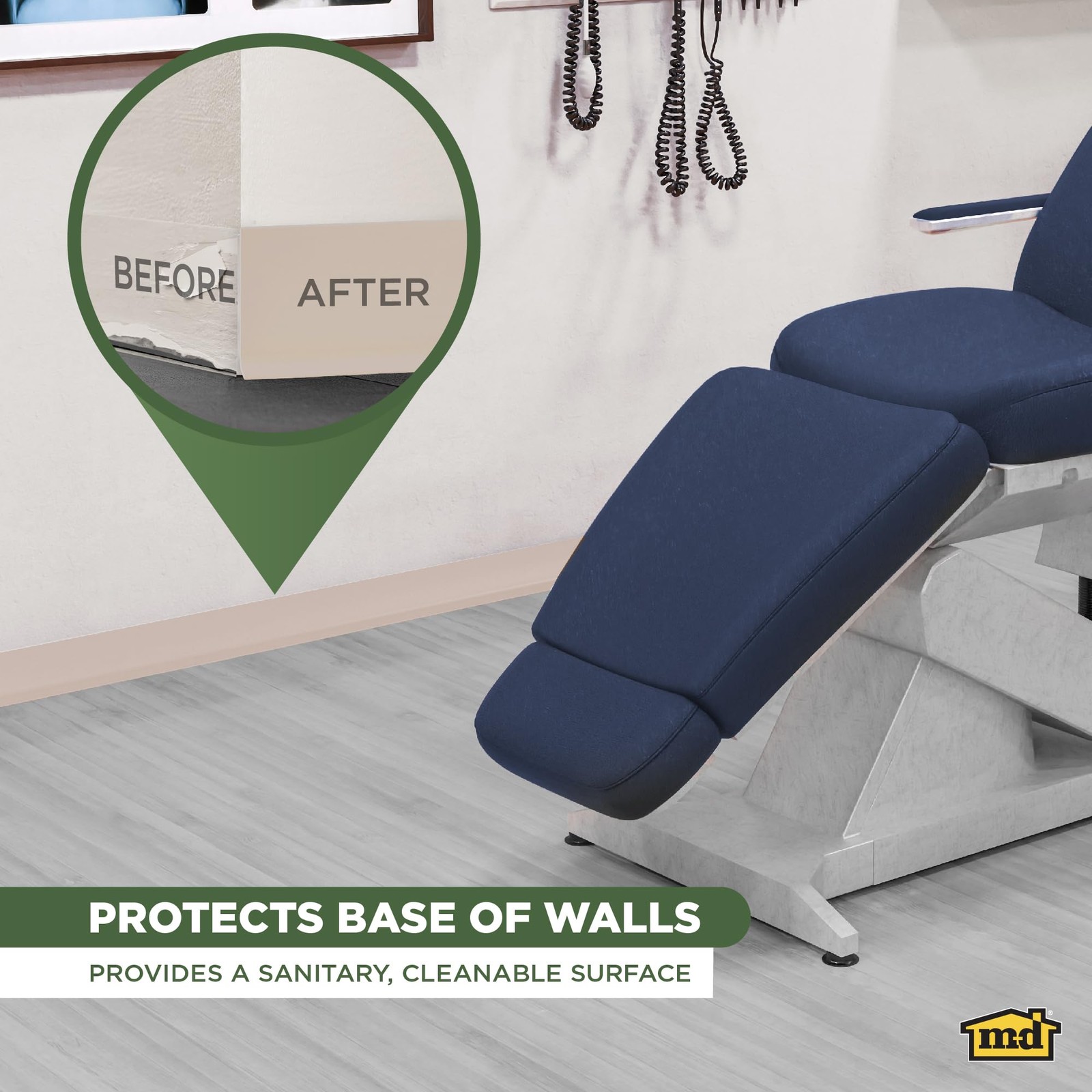 M-D Building Products 4-Inch x 120-Feet Dry Back Vinyl Wall Base, Flexible Dry