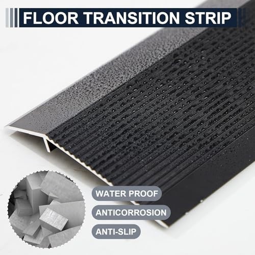 2 Pcs Aluminum Floor Transition Strip 36″ Threshold Ramp Edge Trim – 1.8mm Thick