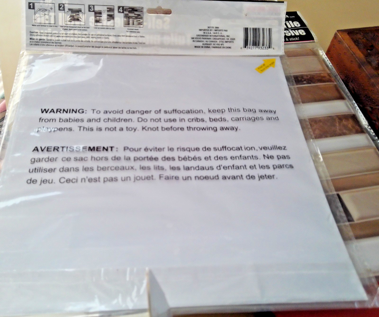 LOT 15 Sheets Hardware Self Adhesive Tan Brown and White Wall Tile 12×12 in