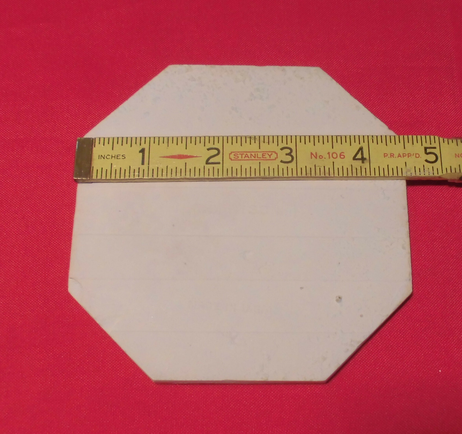 1 pc. Suntan – Pinkest: Octagon Ceramic Tile 4-1/2″ Robertson, Crystalline, Used