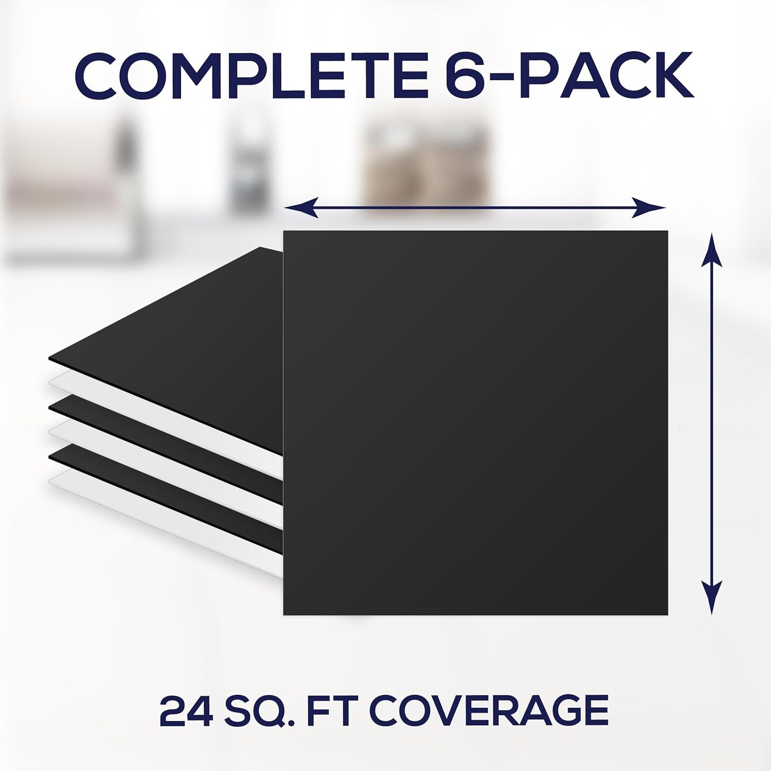 6-Pack 2×2 Ft Aluminum Drop Ceiling Tiles – Reversible Black & White