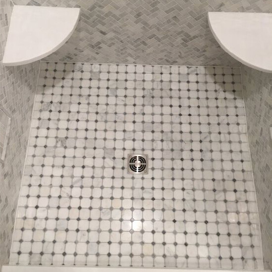 C801XP Carrara Marble Octagon Mosaic Vintage Tile Polished 2″ Venato Bianco