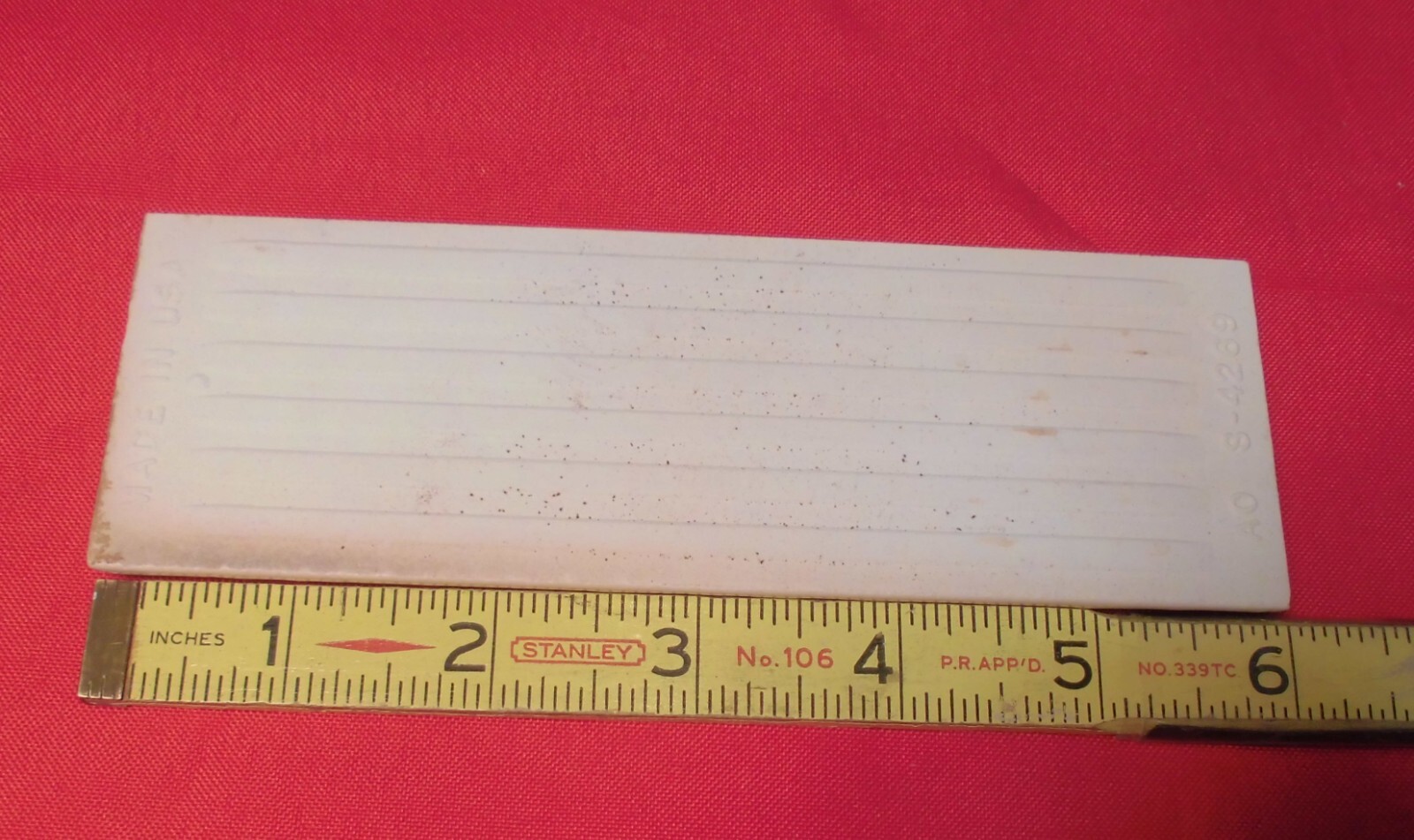 1 pc. Ceramic Bullnose Tile: 2” X 6″ Tuscany Peach #907 by American Olean: NEW