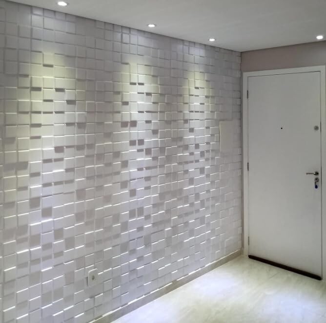 GF Casa Decor Textured 3D PVC Wall Panels PIXEL – 12pc White 19.7″ x 19.7″