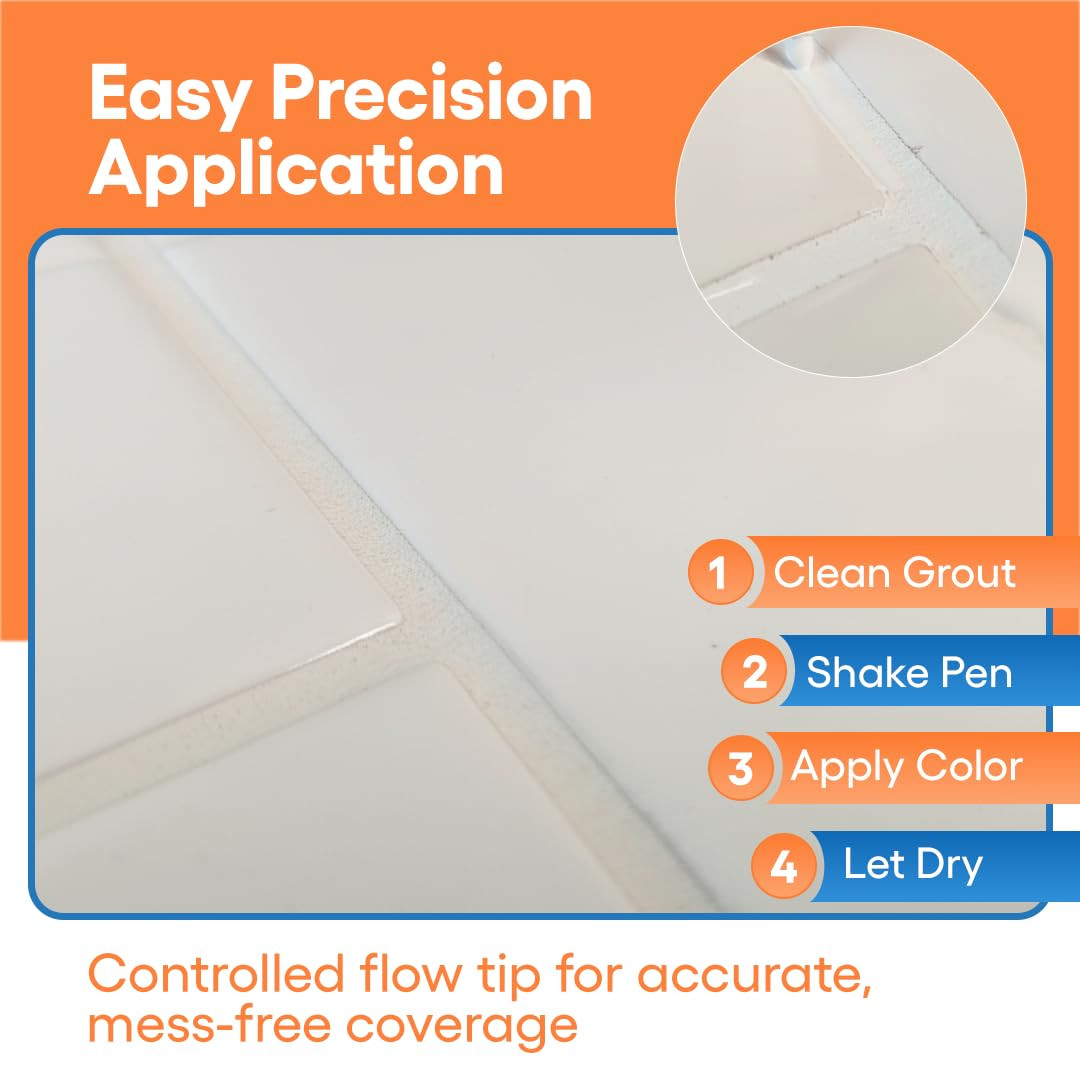 Grout Pen – White – Tile Grout Paint & Repair Pen for Bathroom & Kitchen, Wat…