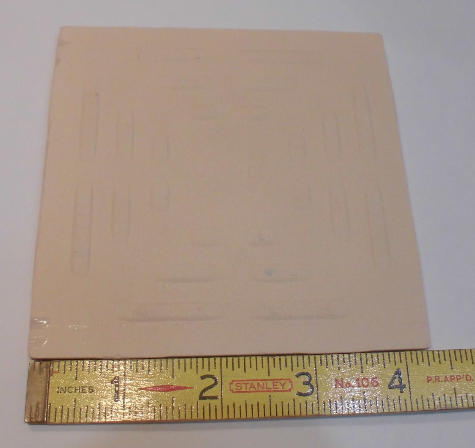 1 pc. Light Fawn Beige: Glossy Ceramic Tile 4-1/4″ X 3/16″ thickness, New Stock