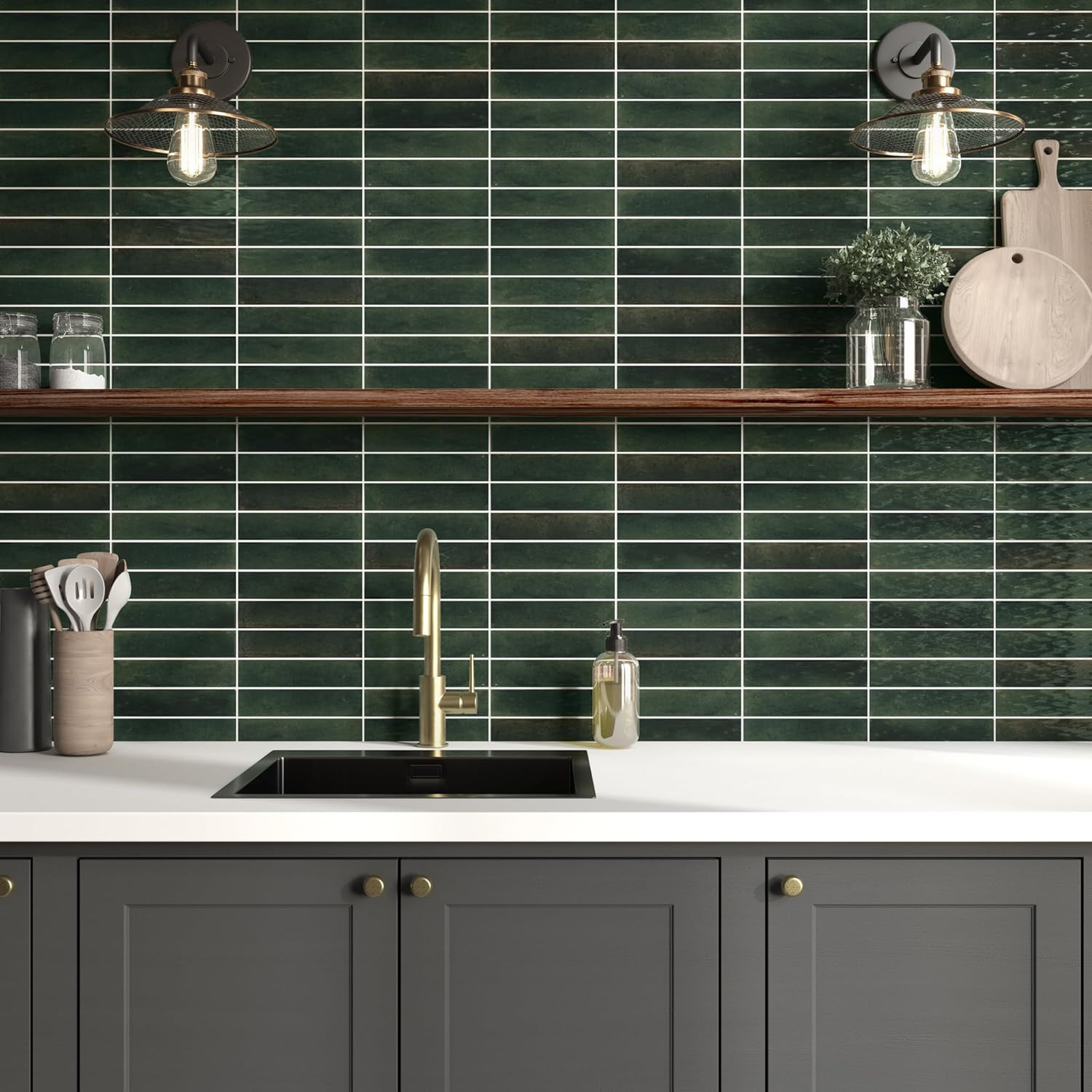 Remedy 2″ X 10″ Porcelain Wall Tile in Glossy Herbal (36 PC per Carton) (5.42 SQ