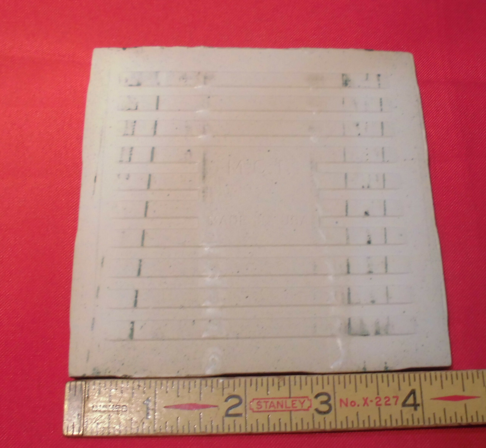 1 pc. Dark Forest Green: Ceramic Tile 4-3/8 by M.C.T. ; Mid-State Co.; NOS