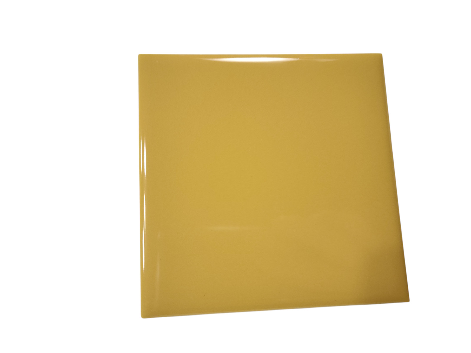 Orange Ceramic Tile 4.25 in Subway Square Mid Century Modern Mustard Goldenrod