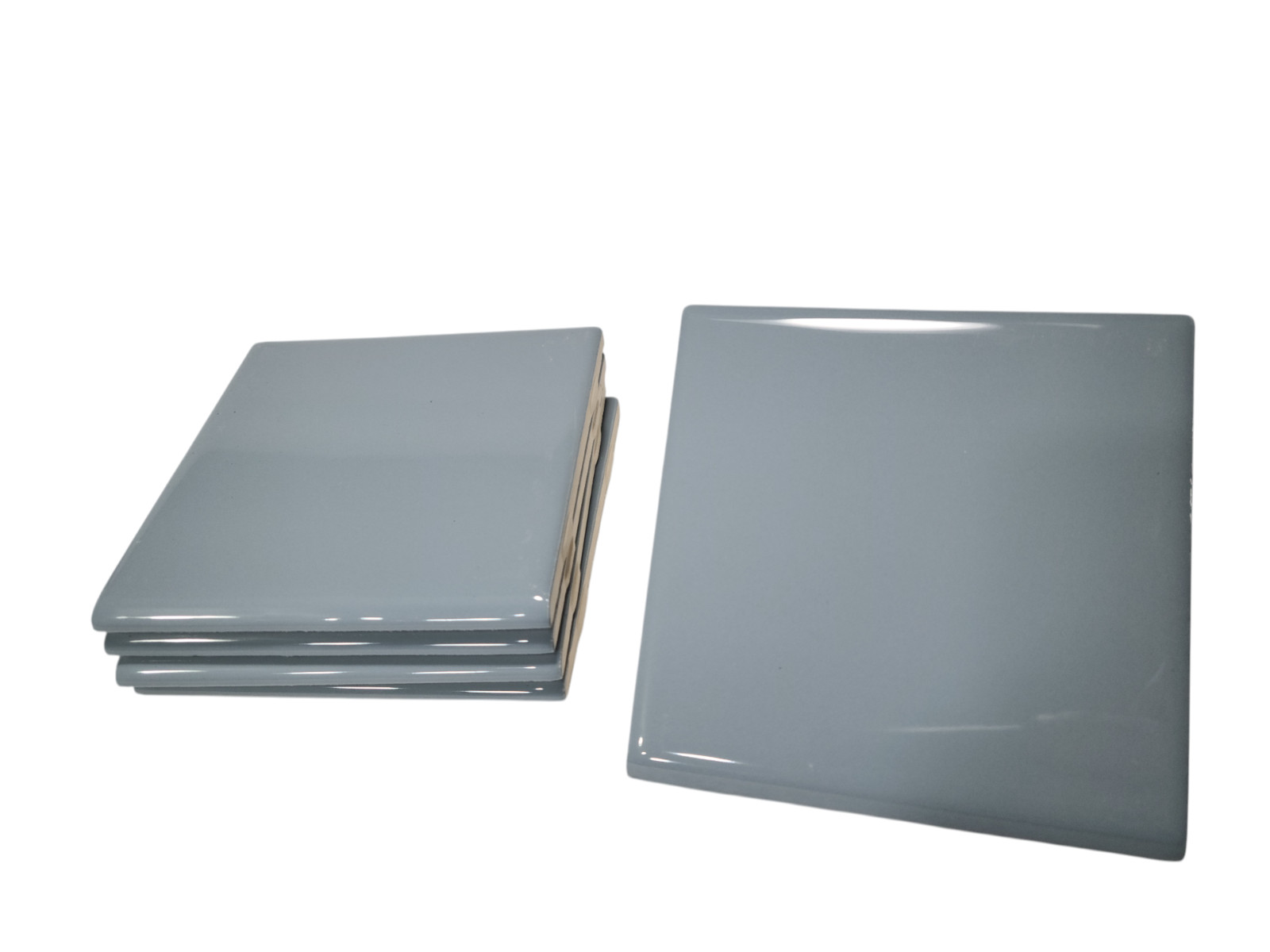Blue Ceramic Tile 4.25 inch Bullnose Trim Edge Vintage Subway Square Color 0169