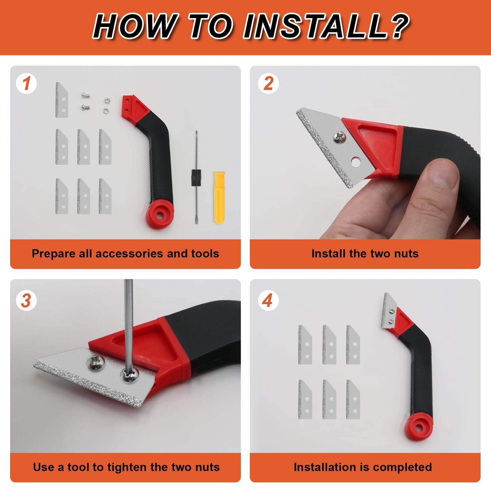 Grout Removal Tool Set, Heavy Duty Grout Saw with Replaceable Blades, Tile Gr…