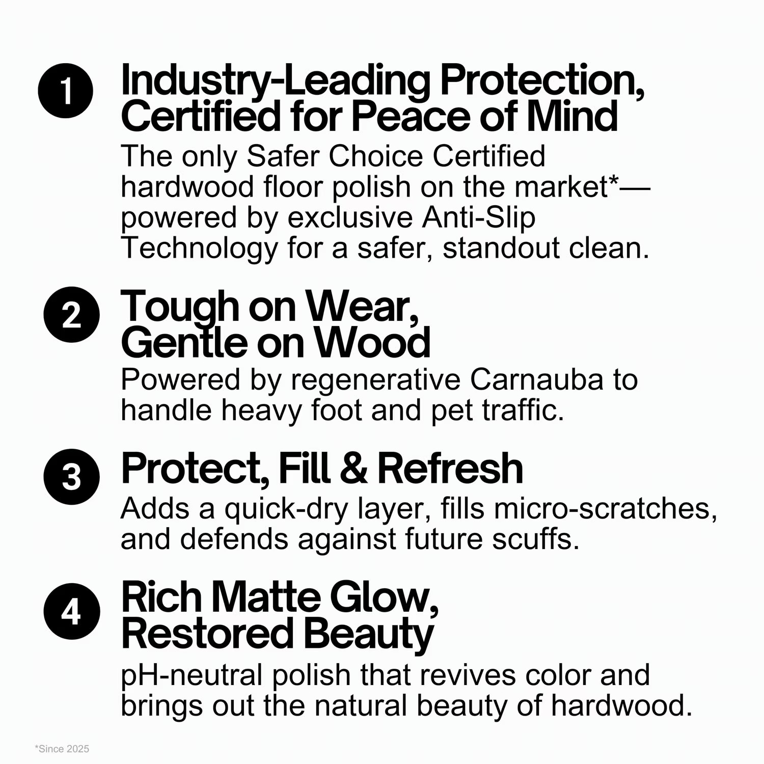 2 Pack Quick Shine Hardwood Floor Luster 64oz PFAS Free Floor Polish and Finish
